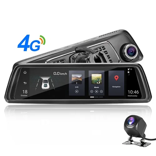 Jansite 4G 1" сенсорный экран dashcam Автомобильный видеорегистратор Android 5,0 gps навигация Автомобильный видеорегистратор Камера в зеркале заднего вида камера автомобиля - Название цвета: NO TF Card