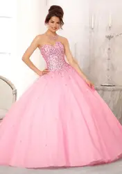 Дешево-ярко-розовый пышное платье 2014 vestido дебютантка пункт 15 anos милая спинки пром ну вечеринку платья