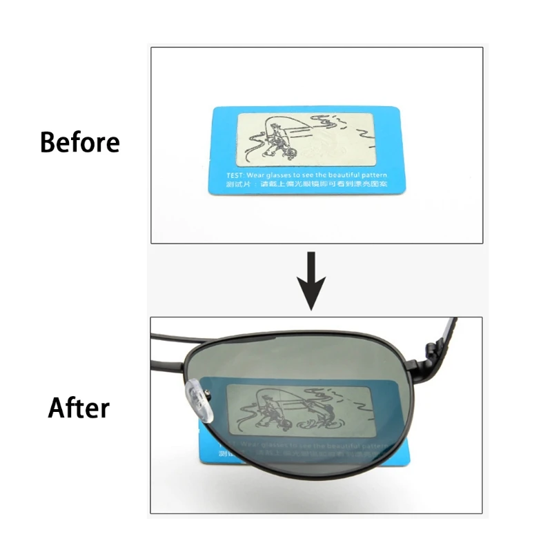 Прочный поляризационные солнцезащитные очки линзы оттенки очки тестер Тестирование карты проверки смешные