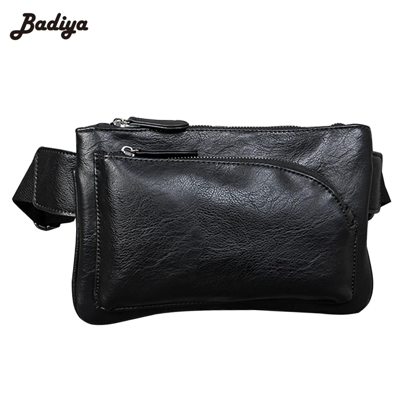 

Portable Large Capacity Messenger Handbags Ultra Soft PU Leather Vintage Mens Chest Bag Korean Style Crossbody Bags For Man