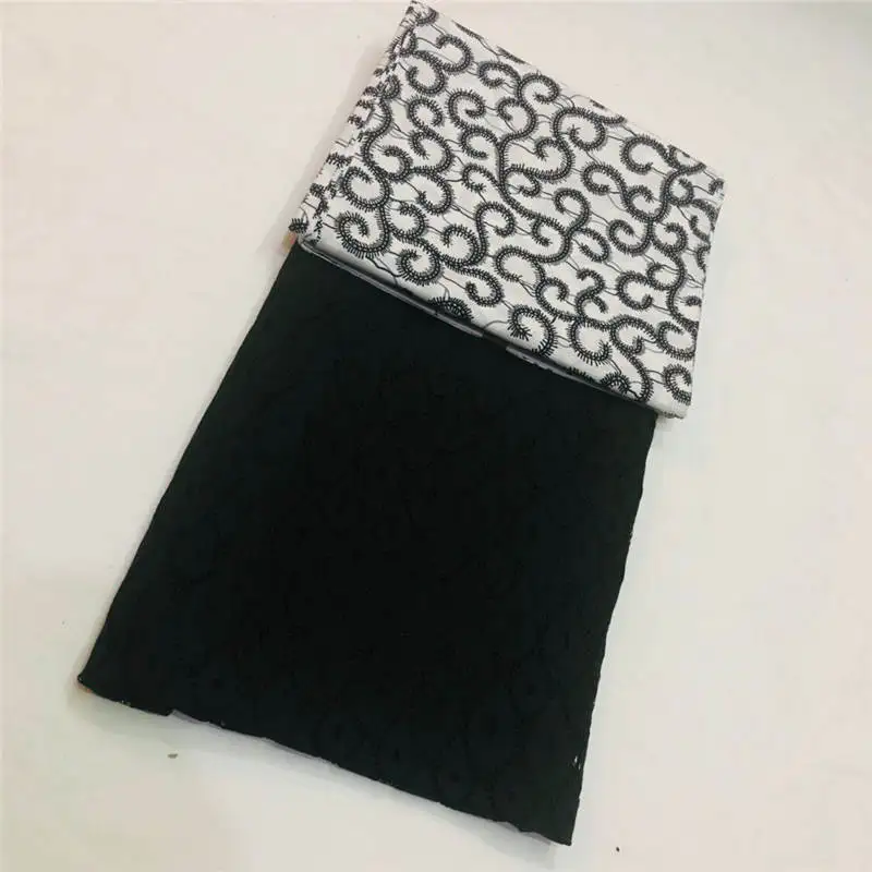 

DF!(3+2.5yards/set ) high quality embroidered African wax lace fabric plus French net lace set 2019 new design for party! J32298