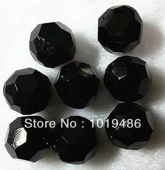 

black color 20MM Acrylic Faceted Beads 115pcs/lot Transparent Round Bicone Hexagon Beads for Chunky Necklace!!
