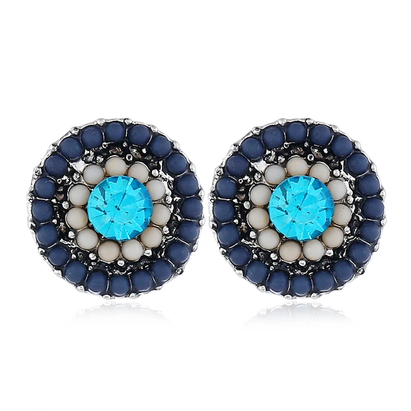 

Beads Boho Small Earrings Geometric Round Trendy Earrings 2019 New Style Women Wholesale Handmade Jewelry CE976