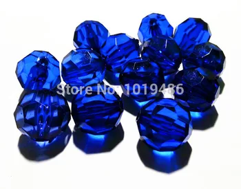 

(choose size) 4mm-26mm royal blue color Transparent Acrylic Faceted chunky Beads for Chunky Necklace!!
