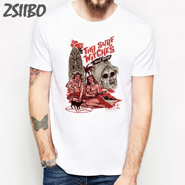 

Men's T-Shirt Horror devil Print Satanism hell evil children demons ritual scary t shirt pentacle Satan ouija hail angels evil