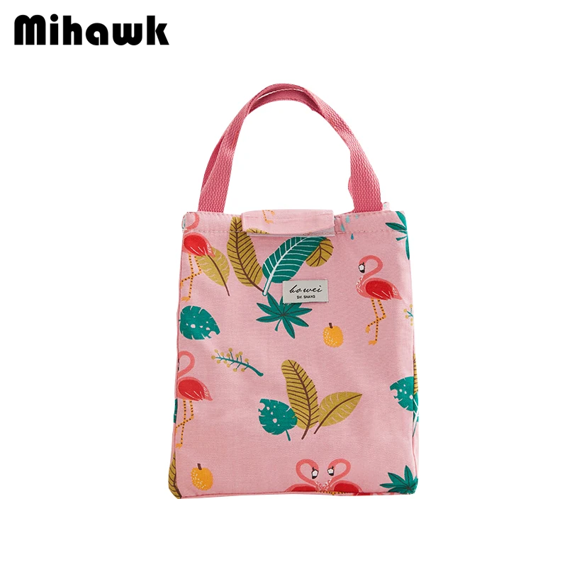 

Mihawk Cartoon Flamingos Picnic Bag Eco-Friendly Lunch Package Cake Pizza Insulation Box For Kids For School Gear Supply Product