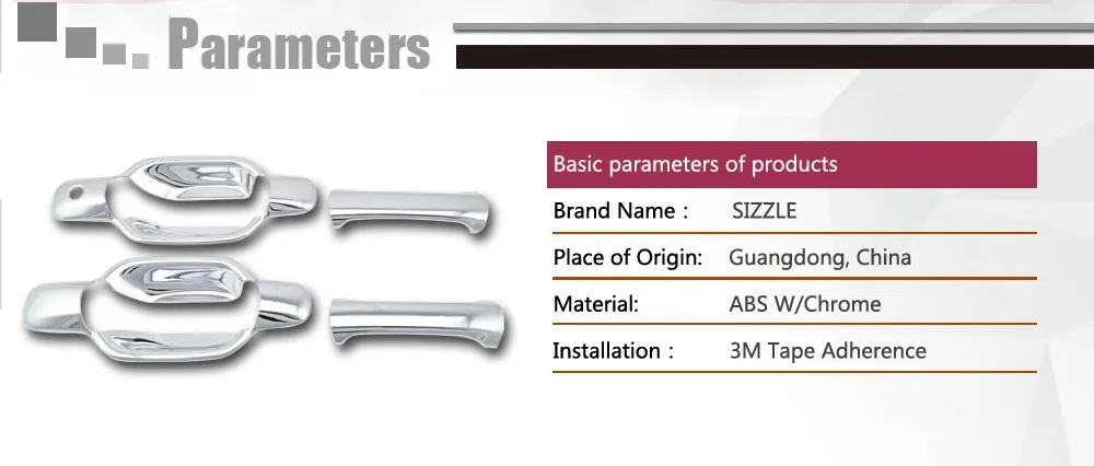 Door Handle Cover 2D No PSKH For GMC Canyon Truck 2005-2012 ABS Chrome Plating Accessories A