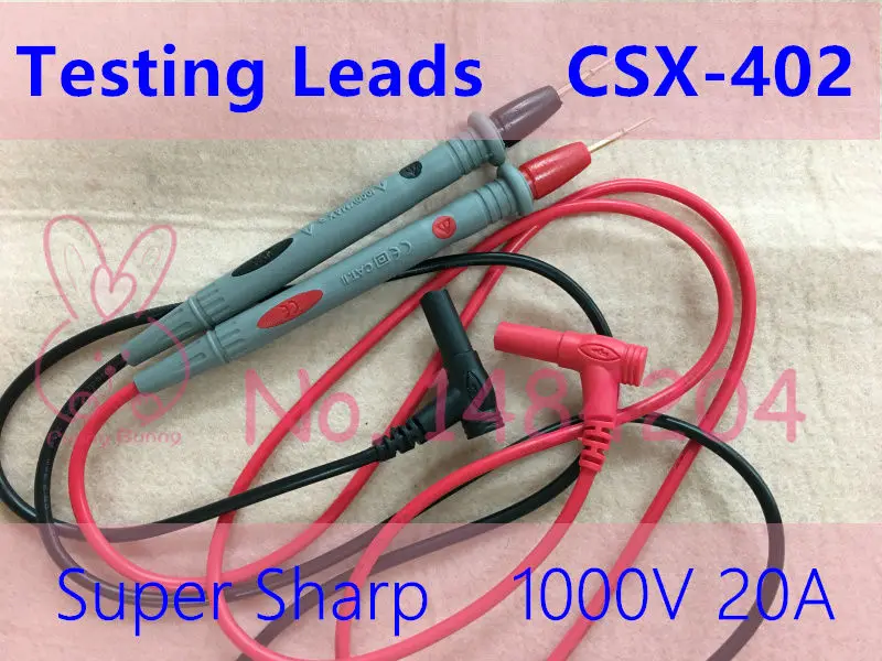 

1 Pair Ultra Fine Testing Leads 1000V 20A For Multimeter Test Lead Cable Probe Super Sharp Needle Tip & 4mm Banana Plug