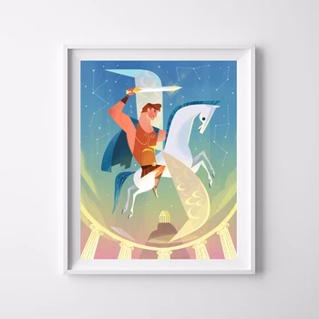 

Hercules Joey Chou Illustrations Wall Art Canvas Posters Prints Painting Wall Pictures For Office Bedroom Home Decor Framework