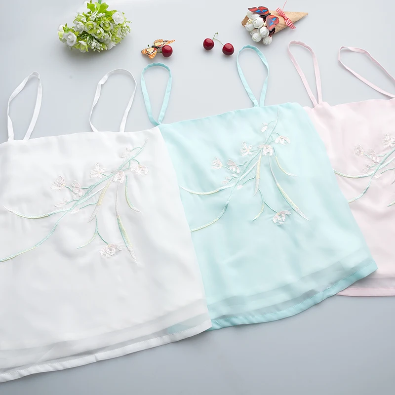 Традиционная китайская одежда camisole tang костюм для женщин без рукавов Блузка Hanfu camisole Униформа майка Топ для женщин