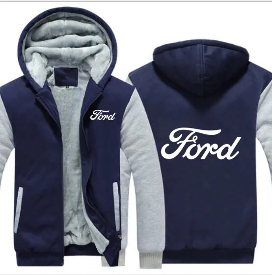 Ford толстовки зимняя Мужская модная повседневная шерстяная флисовая толстовка Ford пуловер Мужское пальто