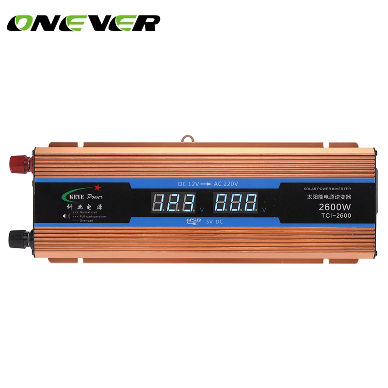 

2600W Car inverter DC 12V to AC 220 V Digital Display of Protection Voltage against Overload of Modified Energy Sine Wave