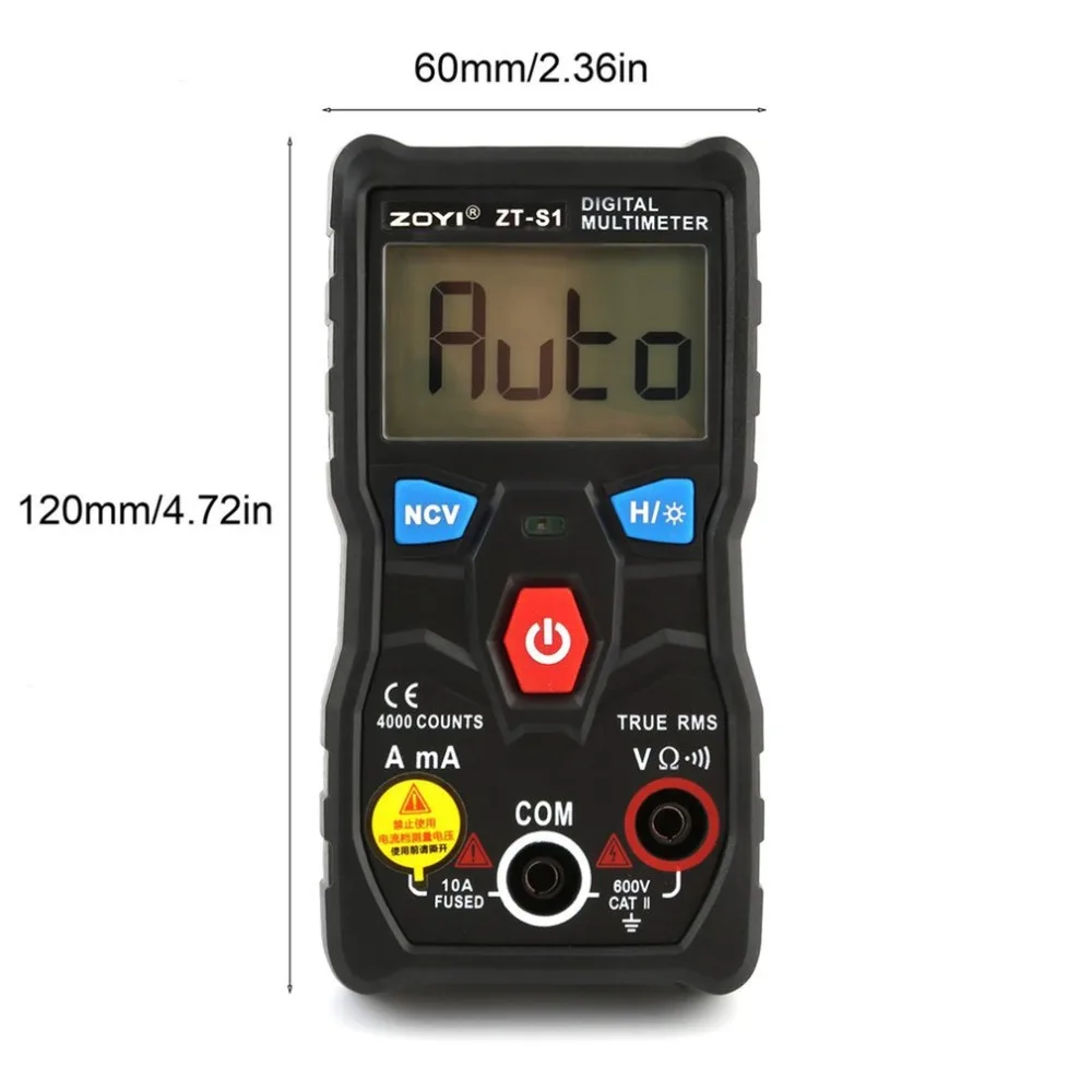Цифровой мультиметр ZOYI DC/AC Измеритель Напряжения тока ручной Амперметр Ом диод NCV тестер 4000 отсчетов мультитестер без контакта