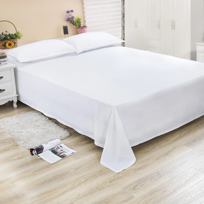 New Classic Polyester Bed Sheet Solid Color Bedspreads Double Bed Covers Home Textile Bedding Printed Soft Pink Sheet