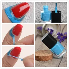 BORN PRETTY 6ml Blue Pink Liquid Tape & Peel Off Base Coat Easy Clean Care Nail Polish Art Latex Stamping Tools (Random Color)
