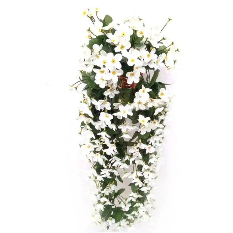 7 Colors Option Silk Artificial Flowers With Leaves Silk Wall Hanging Vines Artificial Violet Flowers For Balcony Decor VWF2078 7 Colors Option Silk Artificial Flowers With Leaves Silk Wall Hanging Vines Artificial Violet Flowers For Balcony Decor VWF2078