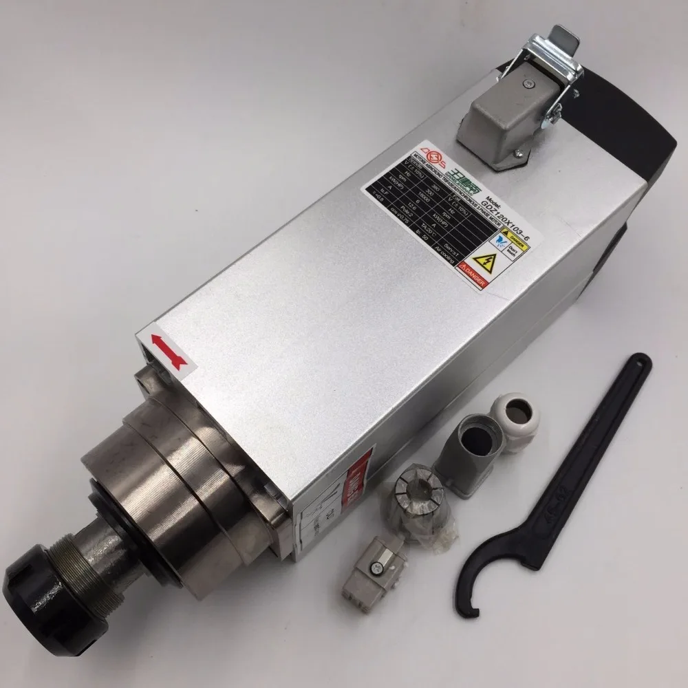 

CNC Router Spindle Motor 6KW Air-Cooled ER32 220V AC Electric Spindle Motor 18000rpm 4Bearings Woodworking