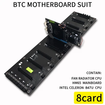 

620*170mm 8 Graphics Cards Computer BTC Motherboard For Inter HM65 ATX DDR3 Professional Mainboard 8 PCI-E Mining Motherboard