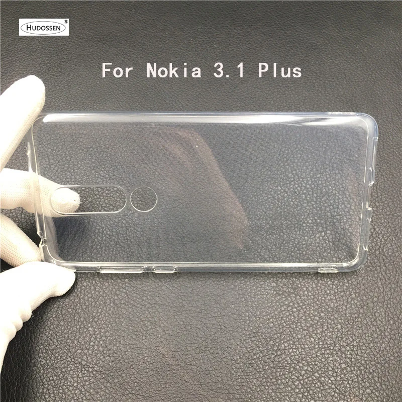 

HUDOSSEN For Nokia 3.1+ TA-1118 Case Clear Transparent Ultra-thin Slim Silicone TPU Skin Soft For Nokia 3.1 Plus Phone Cover