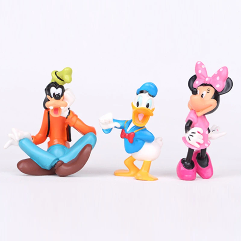 Disney Детские игрушки: 6-стронние Кубики-шт./компл. мини юбка-пачка, с Микки-Маусом Мышь клуба Минни «Дональд Дак» коллекционеров фигурку игрушки Рождественский подарок кукла