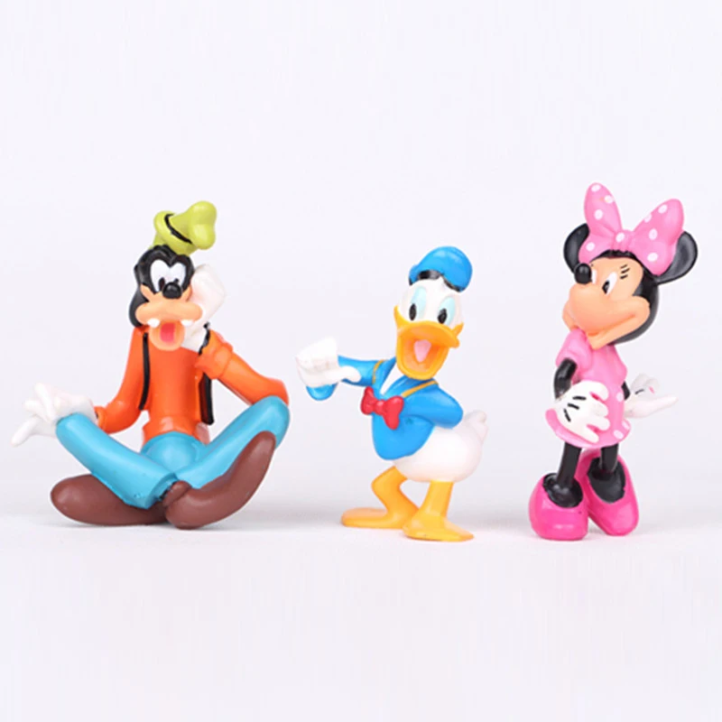 Детские игрушки Disney 6 шт./компл. милые мини Клубные Микки Маус Минни Дональд Дак