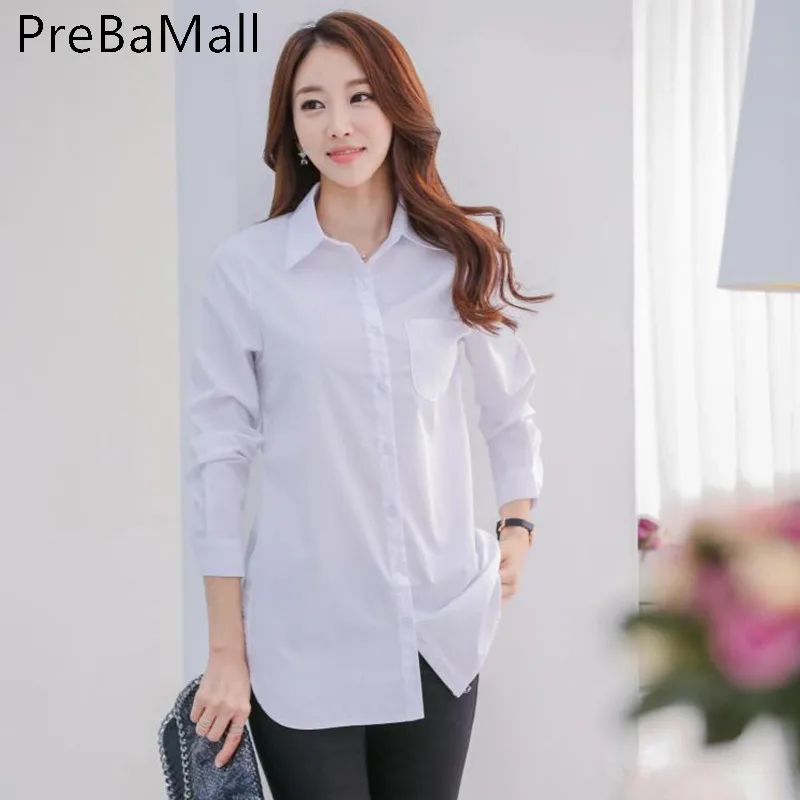 

Fashion Women Long Sleeve White Blouse Work uniforms Shirt Ladies OL Party Tops Streetwear blusas femininas elegante C241