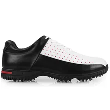 2017 Men’s Golf Shoe EVA Synthetic Sole Microfiber Leather Anti Skid Sports Sneakers Waterproof Breathable High-quality (black)