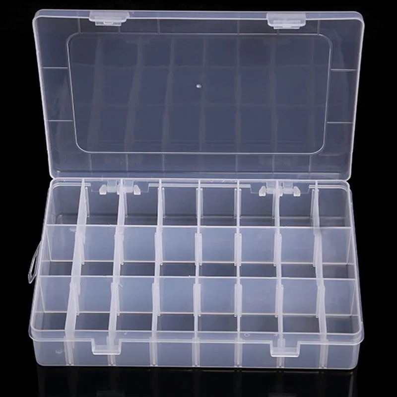 

10/15/24/36 Grid Storage Box Jewelry Beads Pills Screw Organizer Container Case Adjustable Transparent Plastic for storing rings