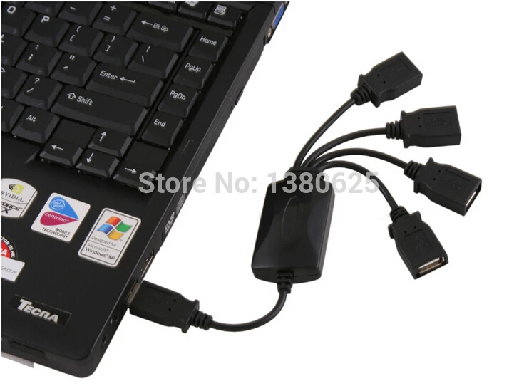 

4 Ports USB 2.0 HUB High Speed Split Cable Adapter for Laptop PC