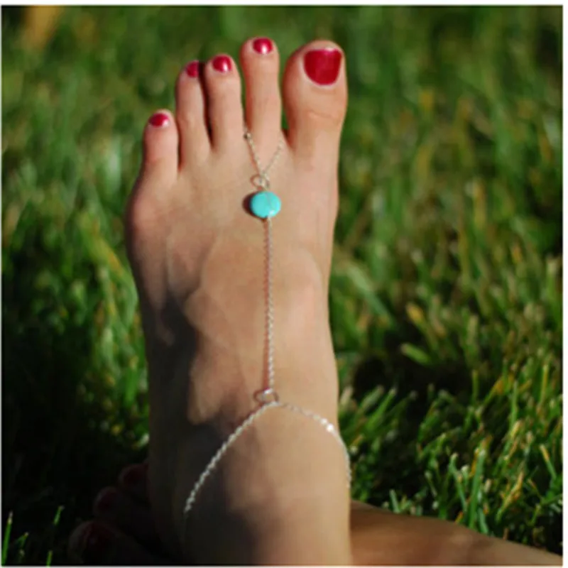 Summer Style Ankle Slave Chain stone Anklets Ankle For Women Foot Jewelry Barefoot Sandals For