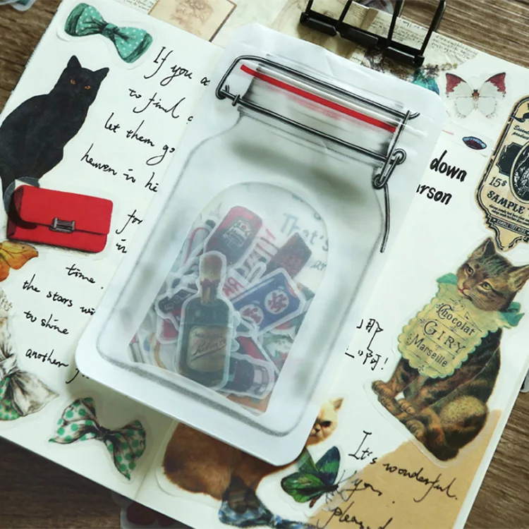 vintage sticker deco pack translucent scrapbooking sticker bullet