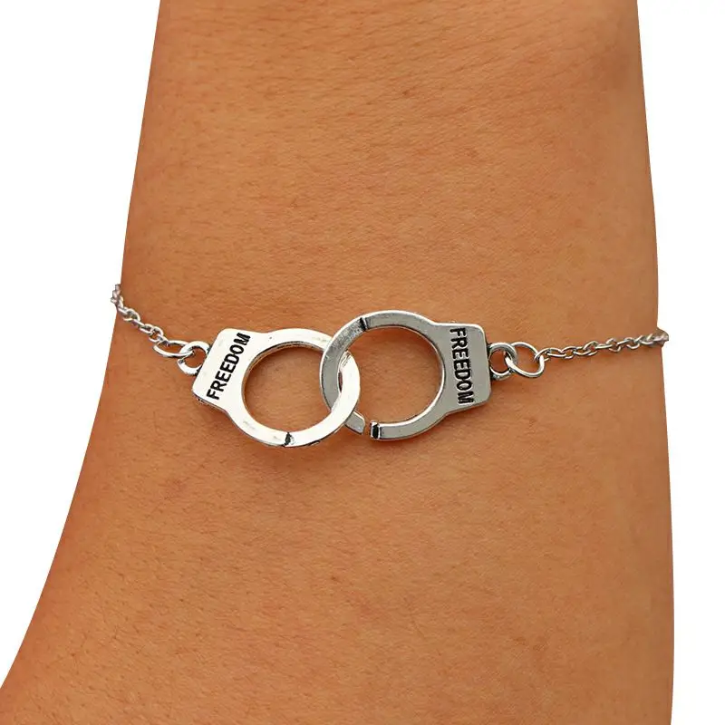 

Handcuffs Anklet Bracelet Silver Hand Cuff Ankle Bracelet for Women and Girls Beach Wedding Foot Jewelry