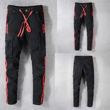 Italian Style Fashion Designer Jeans Men Straight Black Color Men Jeans Ripped Jeans,100% Cotton Zipper Fly Casual Men Pants fashionable straight leg checked print zipper fly shorts for men
