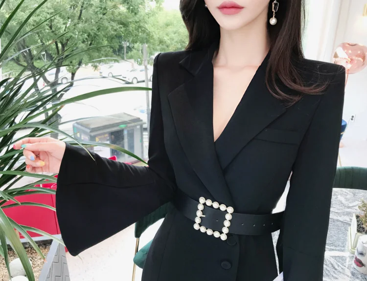 H Han queen, корейское модное облегающее платье, для женщин,, Осеннее, однотонное, одежда для работы, Бизнес Стиль, платья-карандаш, Сексуальные облегающие платья