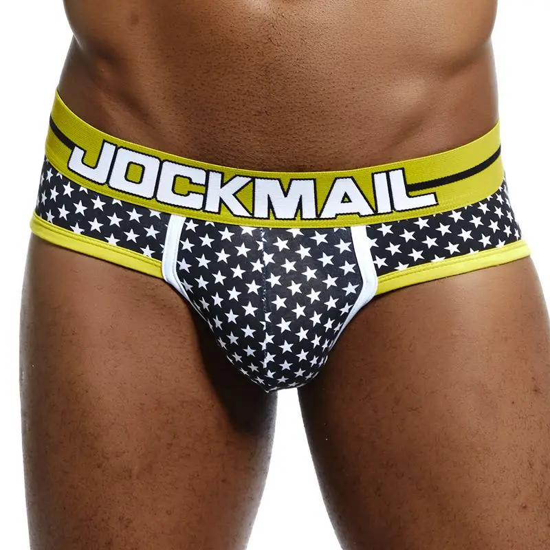 Мужские сексуальные трусы брифы JOCKMAIL хлопковые бикини с принтом Wonderjock для геев|gay