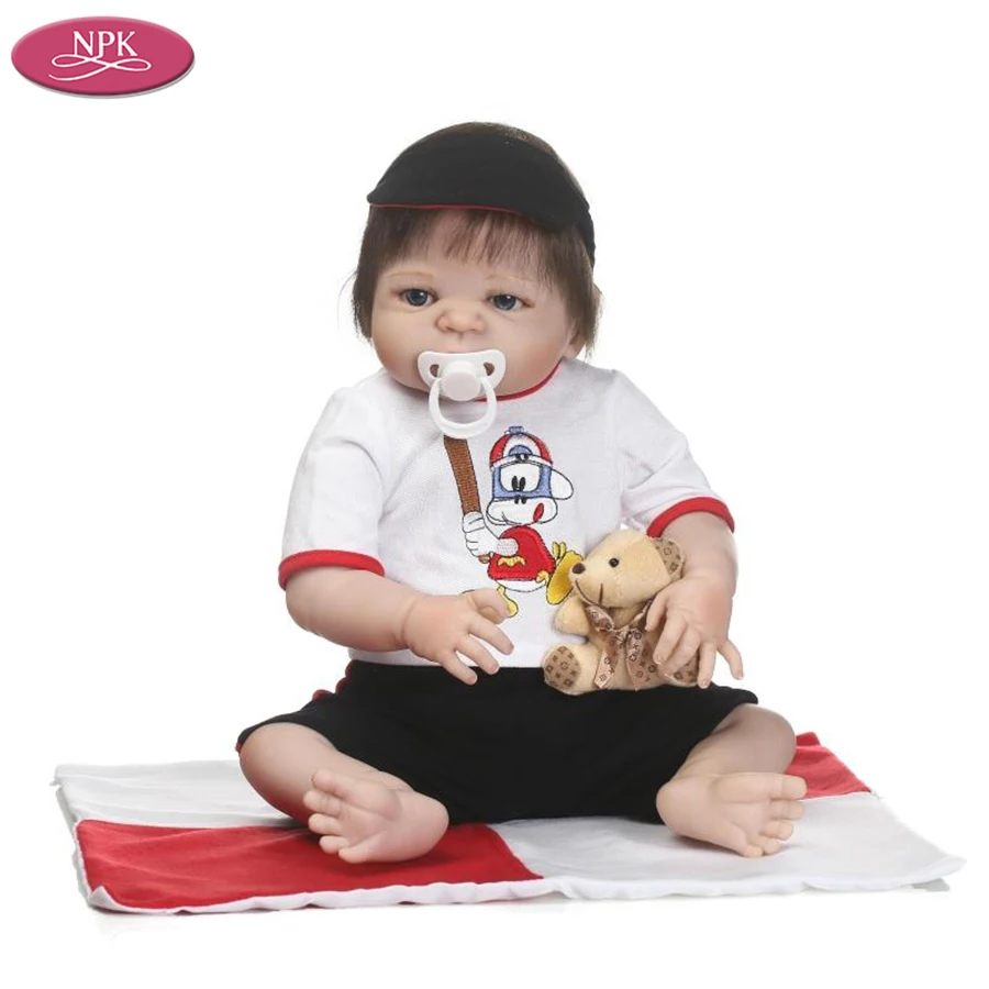 

NPK Full Silicone Educational Toy 57CM Reborn Baby Fashion Doll Realistic Newborn Babies Boys Reborn Toddler Dolls Brinquedo