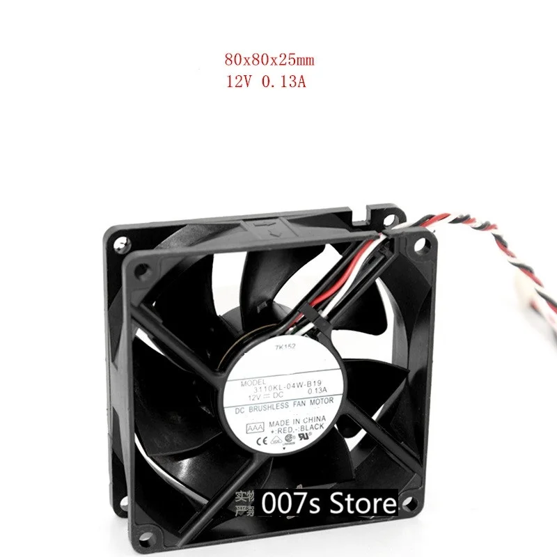 New Radiator Cooling Cooler Fan For NMB 3110KL-04W-B19 8025 8CM DC 12V 0.13A 80*80*25MM 1300RPM Volume 22DBA 3 Pins MOTOR | Компьютеры и