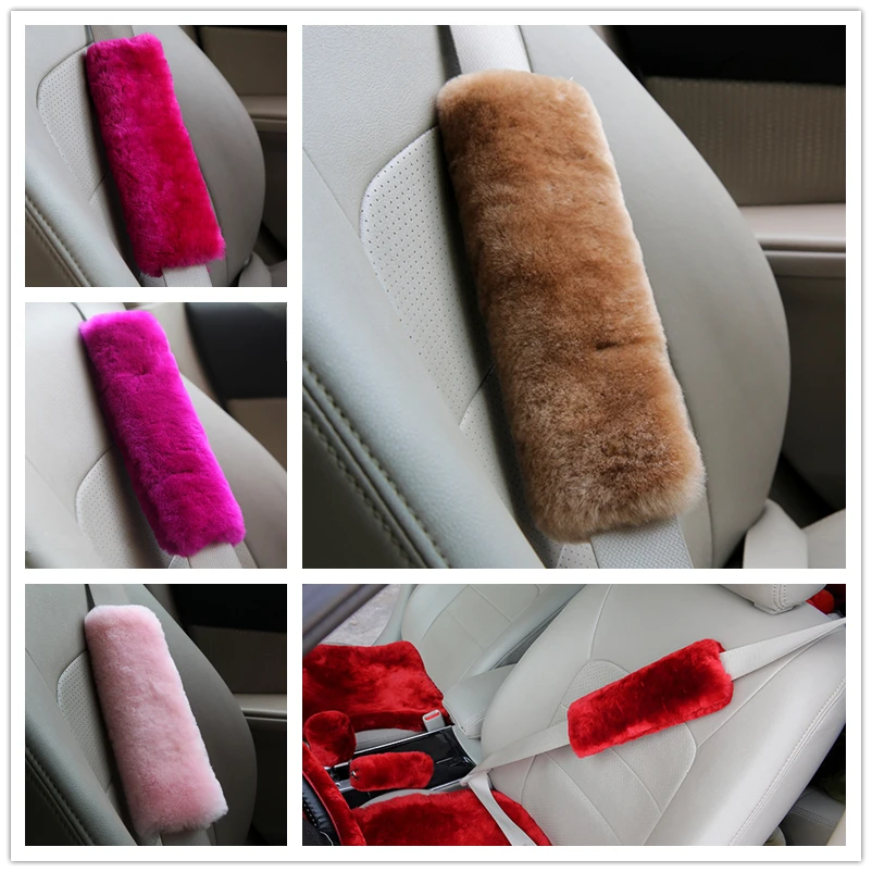 Australian Wool Safety Car Seat Belt Covers warm Shoulder Pad Cushion