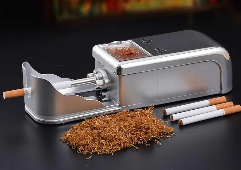 

New product Electroplating Silver durable automatic electric cigarette machine DIY cigarette rolling making machine