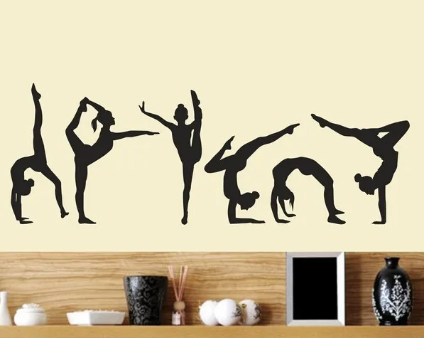 Шесть танцев девочек гимнастика настенный спортивный плакат виниловое искусство настенный настенной росписи для дома девочек Детская комната украшения настенные наклейки