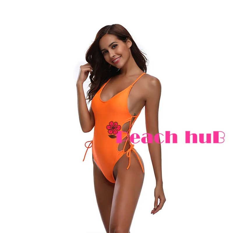 orange monokini swimsuits