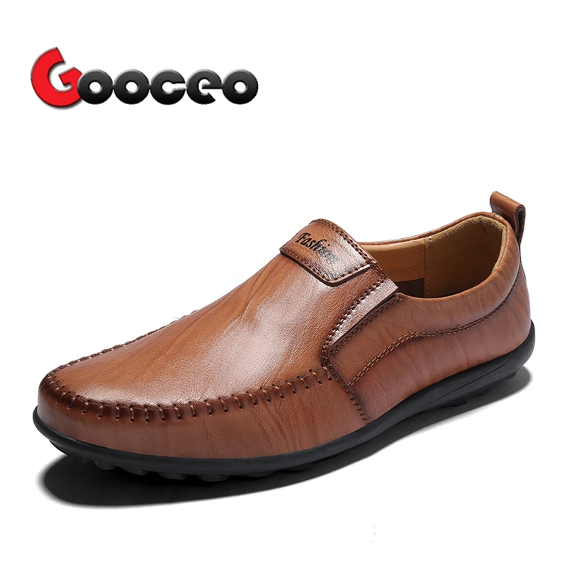 

Men's Loafers Driving Shoes For Men Moccasins Spring Summer Leather Flat Formal Dress Slip On Flats Shoes British Style Leisure