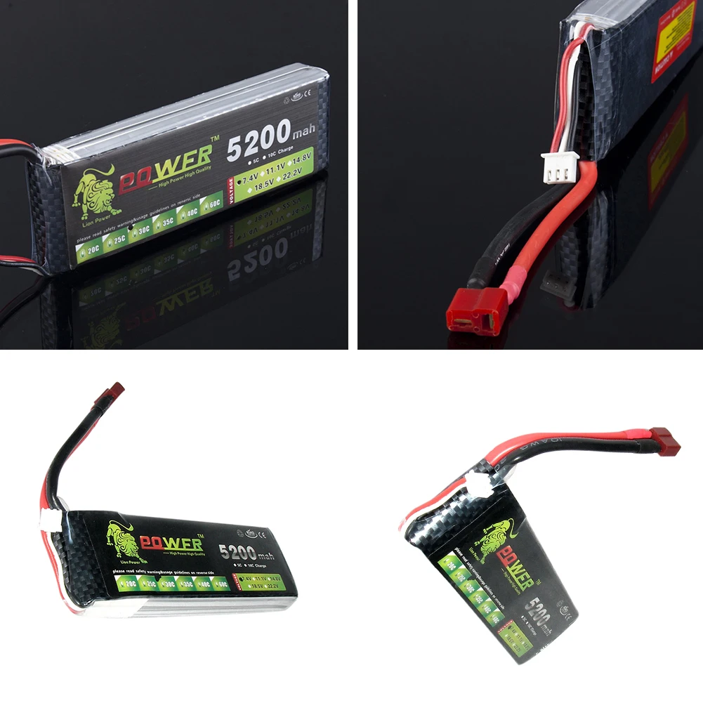 7,4 V 5200mAh литий-полимерная батарея 30C 2S 2S Lipo 7,4 V 5200 MAh 30C 2S 1P для радиоуправляемого автомобиля