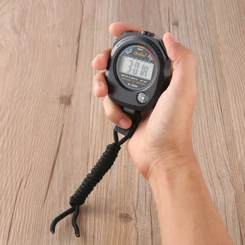 Portable ABS Time Counter Digital LCD Sports Stopwatch Professional