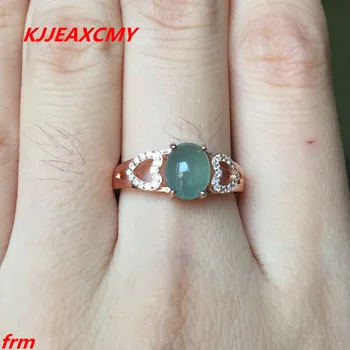 

KJJEAXCMY Fine jewelry 925 sterling silver ring inlaid natural a jade egg noodles live support identification of ice