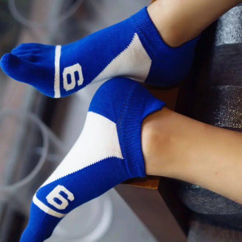 mens blue ankle socks