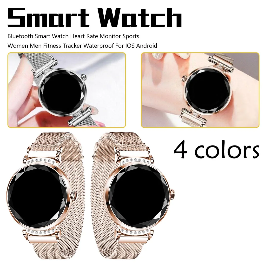 

Newest Fashion Bluetooth Smart Watch Heart Rate Blood Pressure Sleep Monitor Sports Women Men Fitness Tracker Waterproof For IOS