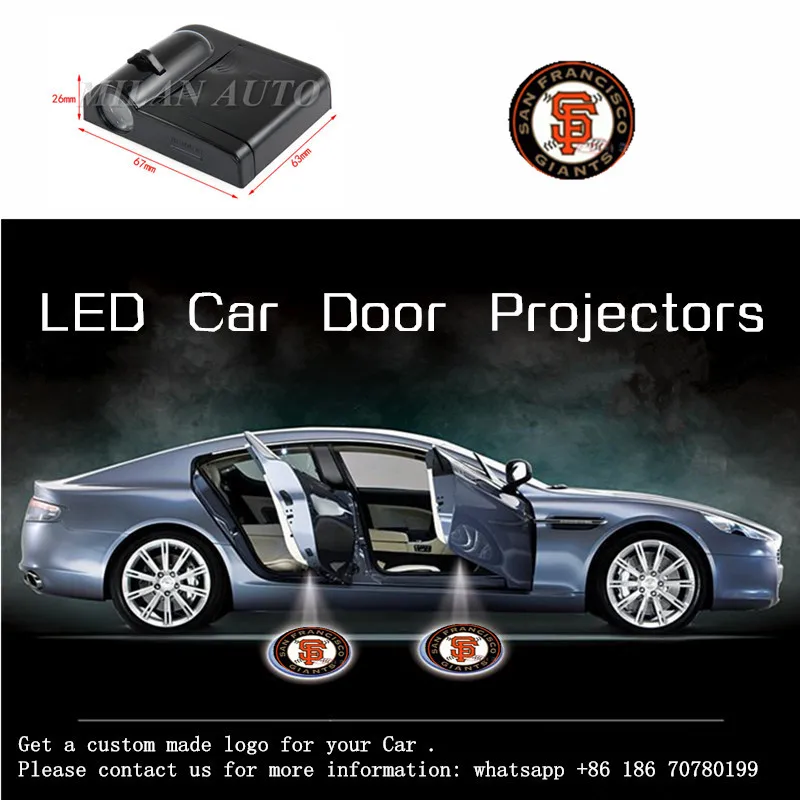

2 Pcs San Francisco Giants Wireless Led Car Door Projector Welcome Ghost Shadow Light