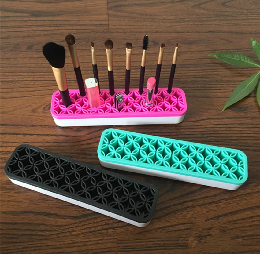 

Silicone Cosmetic Brush Receiving Box Portable Cosmetic Tool Receiving Box Cleaning Brush Display Stand