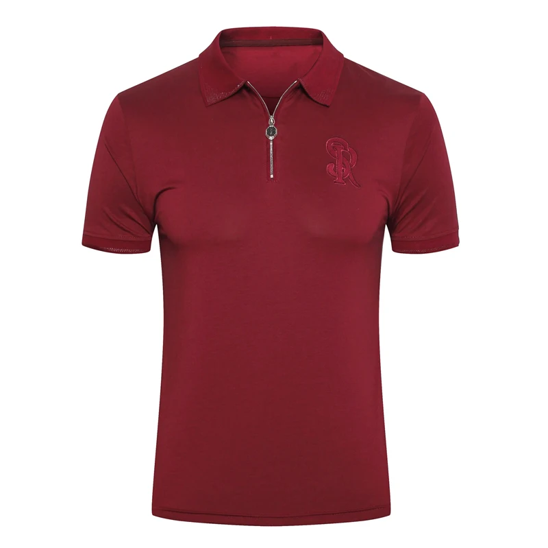 

Billionaire T shirt Cowhide men 2019 summer new Fashion casual zipper cotton Comfortable Embroidery gentleman free shipping